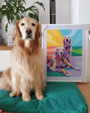 Load image into Gallery viewer, Golden Custom Made Portrait Dog Frame on Bed
