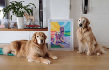 Load image into Gallery viewer, Personalized Colourful Pet Poster 2 Dogs Floor