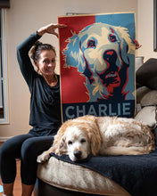 Load image into Gallery viewer, Cute Dog with Lady Pet Poster Portrait Customized