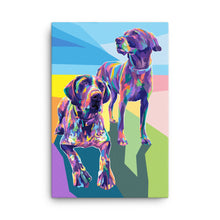 Load image into Gallery viewer, Custom Pet Canvas 2 Dogs Colourful