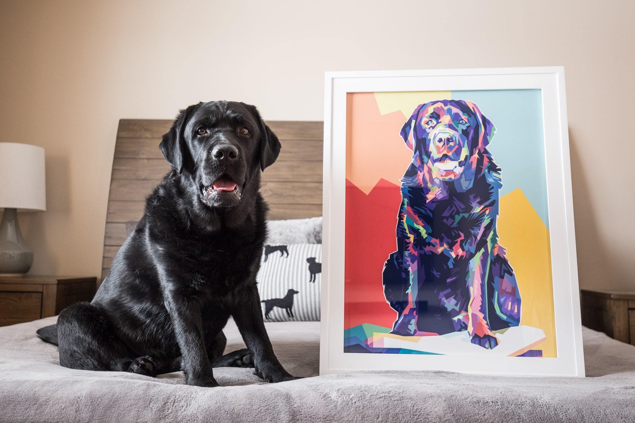 Personalized Pet Poster Dog on Bed