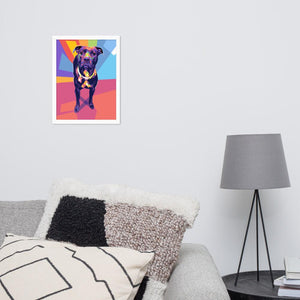 Personalized Custom Colourful Pet Poster Framed